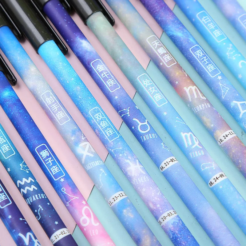 12 Color 0.5mm Gel Pen Twelve Constellations Kawaii Pens for