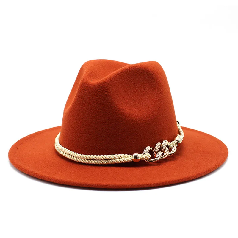 Classic Chain Elegant Ladies Solid Woolen Party Jazz Vintage  display picture 3