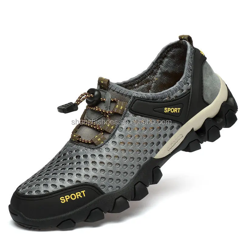 Cheap stock Henan custom logo mesh breathable light weight low MOQ best sports shoes men bareathable running shoes men's shoes
