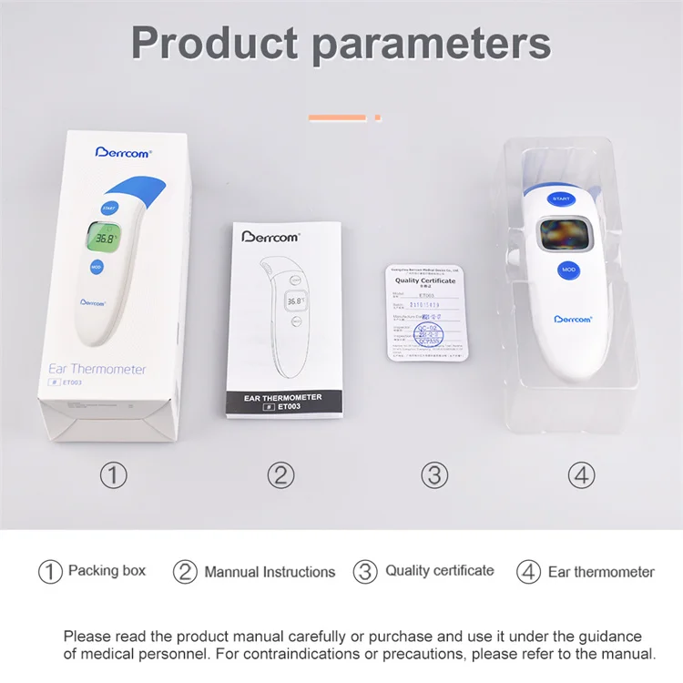 Buy Wholesale China Femometer Ear Thermometer For Fever With Probe Covers  And Stand, Medical Ear Infrared Thermometer & Ear Thermometer at USD 12.4