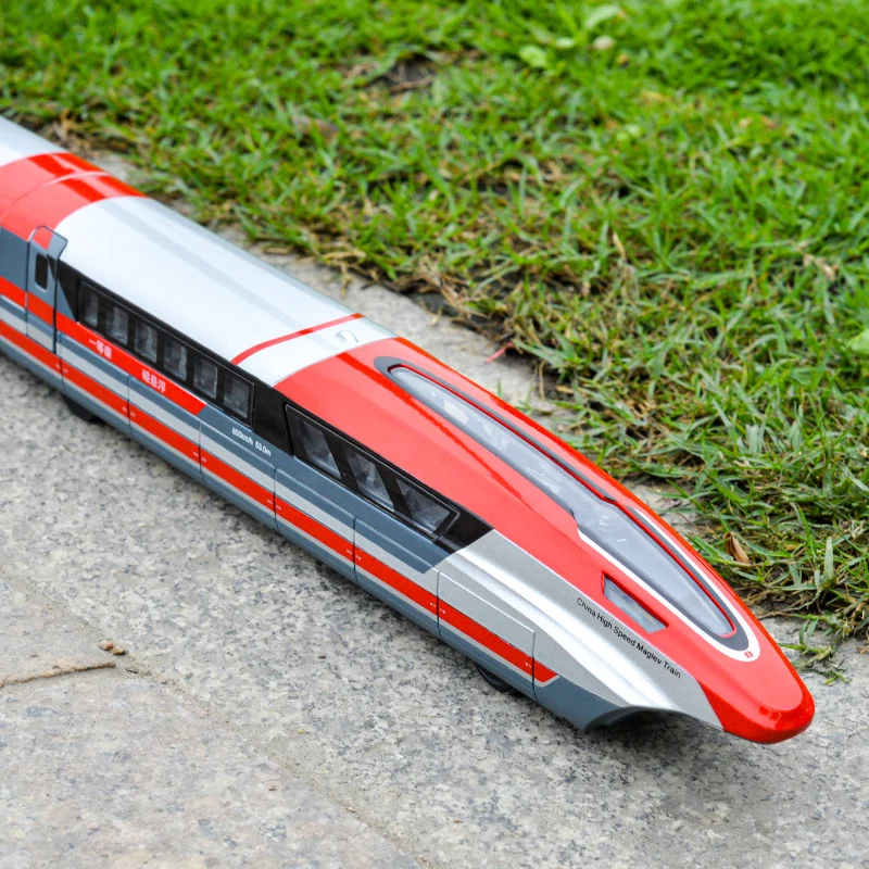 Openable Door Pull Back Train with Light and Music Blue Red Yellow Color Plastic Maglev Locomotive Toys for Kids