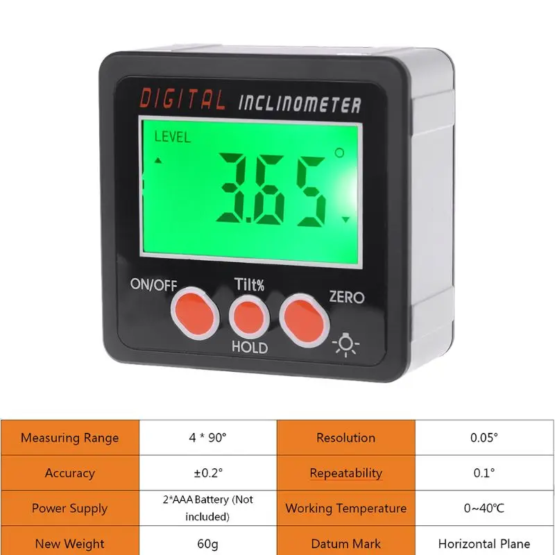 Magnetic 0.2° Accuracy Level Inclinometer for Level Measurement Magnetic 0.2° Accuracy Level Inclinometer for Level Measurement