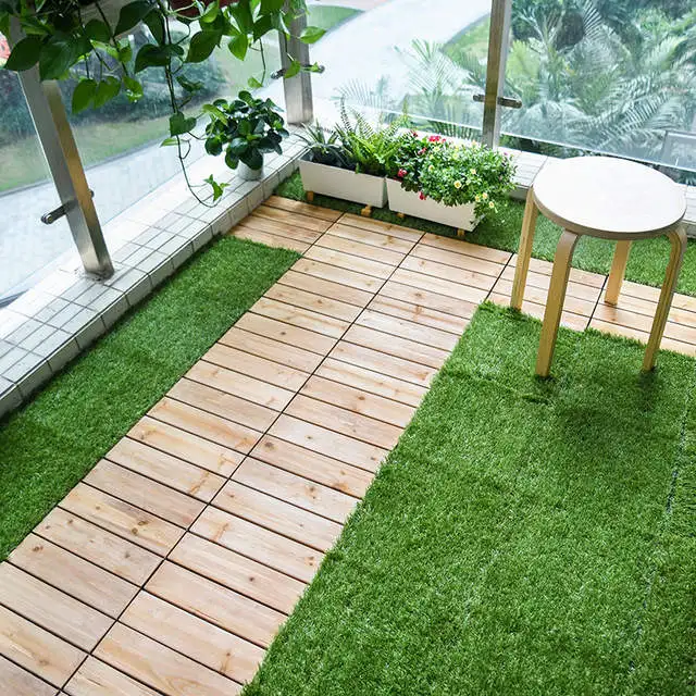 Latest Tile Artificial Grass Removable PP Styles Synthetic Grass for Garden Cesped Artificial