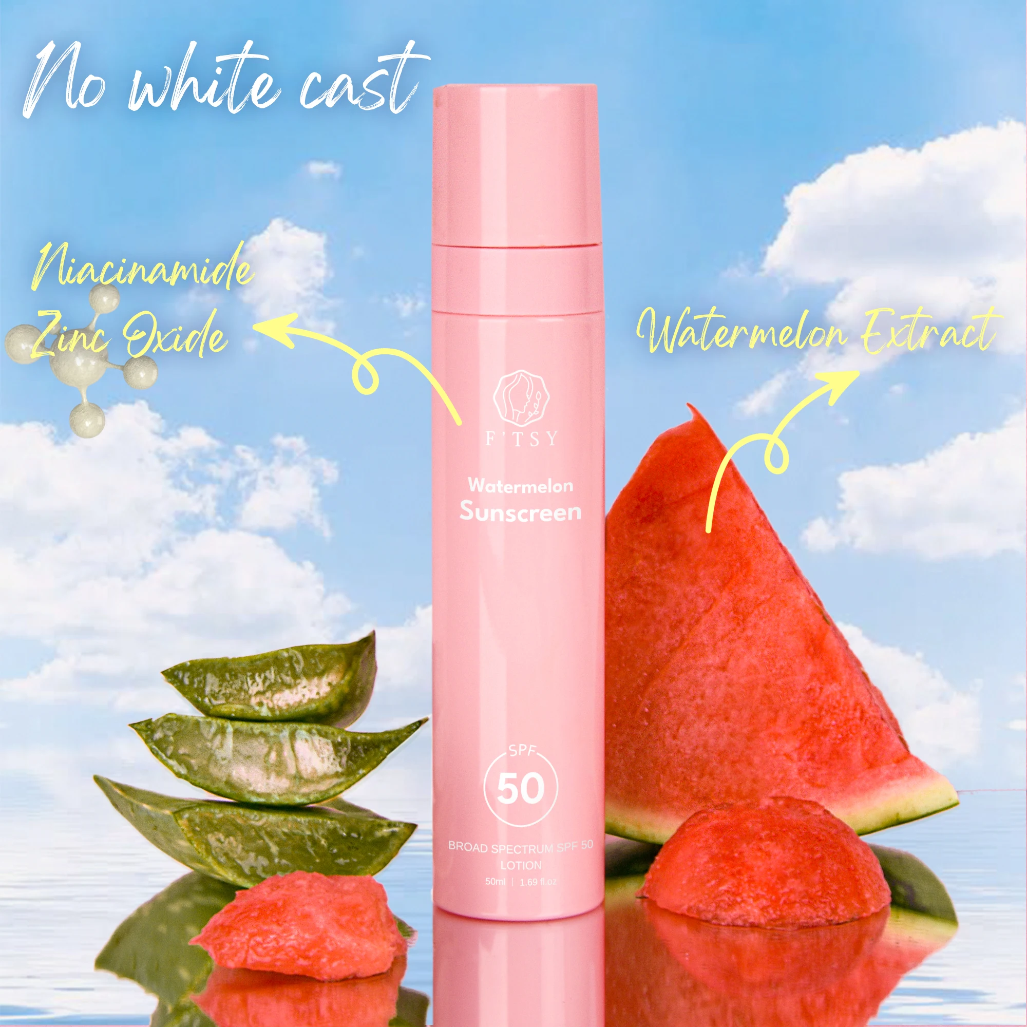 Wholesale Hydrating Soothing Refreshing Watermelon Spf 50 Sunscreen