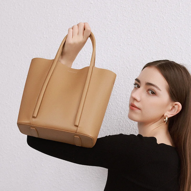 Ladies Handbag Leather Women’s Tote Female Shoulder Bag Leather Hand Bag Tote Shoulder Bag