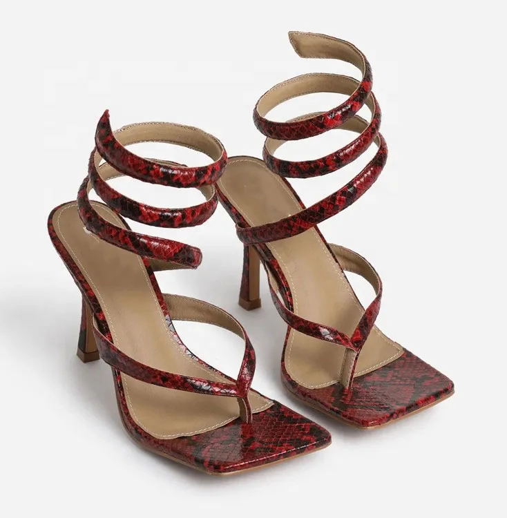 wrap around sandals heels