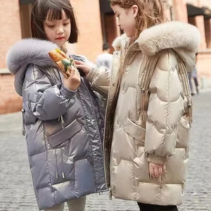 Customized Children Hooded Padded Jacket Winter Outwear Thickened White Duck Down Teenage Down Coat Clothes for Kids
