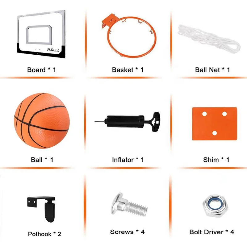 Over the Door Mini Basketball Hoop Basketball Stand with Breakaway Rim
