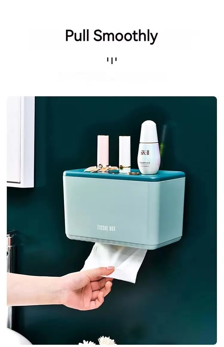 Hot Sale Modern Wall-Mounted Toilet Paper Rack Punching Free Waterproof Tissue Boxes Dispenser Mobile Phone Shelf for Bathroom supplier