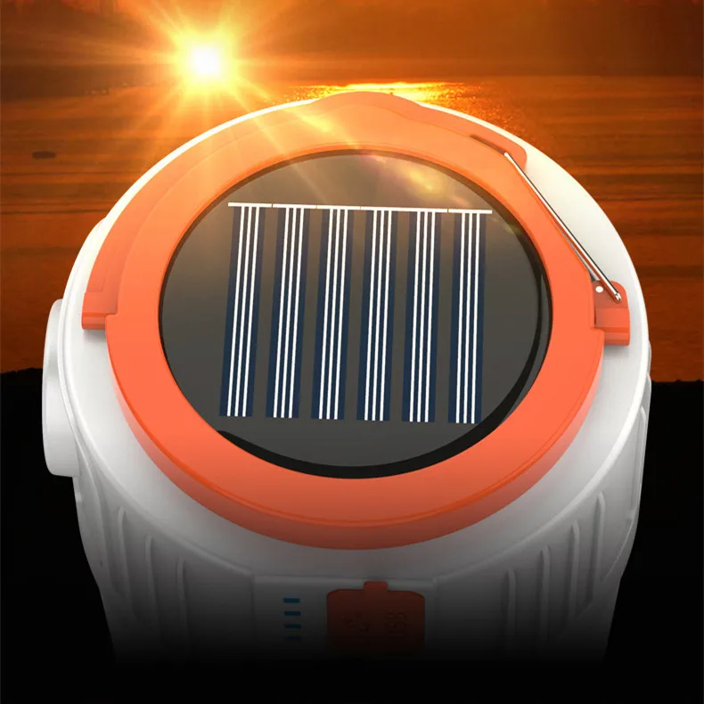 Light Portable Camping Led Solar Rechargeable Lantern Outdoor Emergency With Mobile Phone Charger 5 Modes Torch Lamp Flashlight