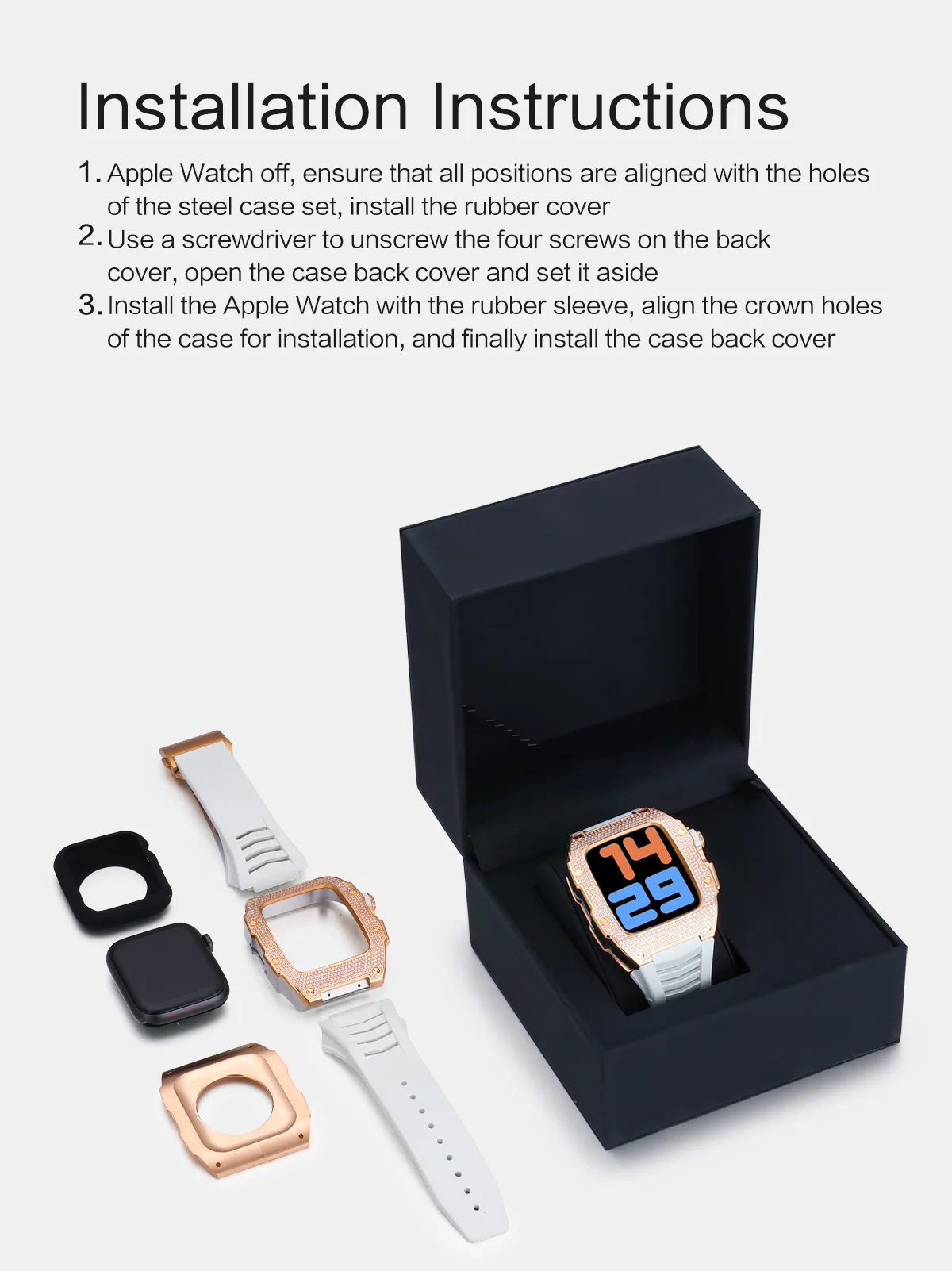 Factory Price Luxury Bling Diamond Smart Watch Case For Apple Watch 7 6