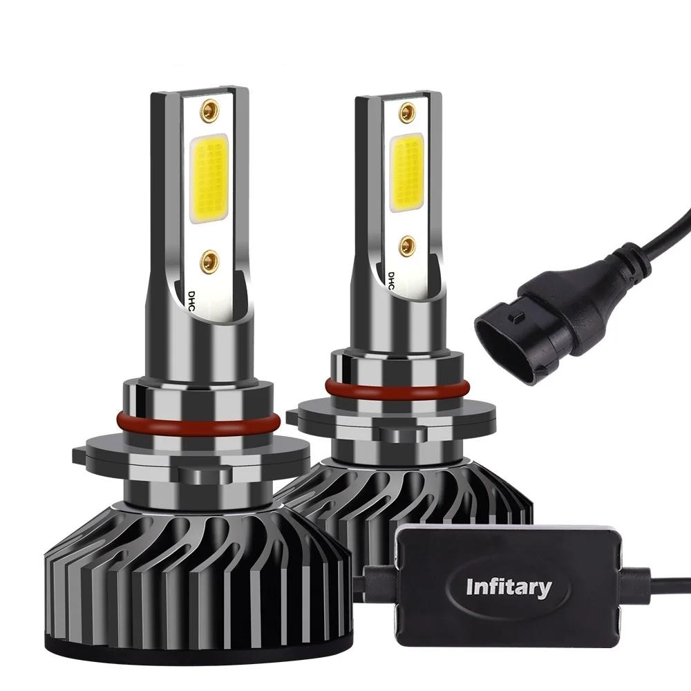 Infitary Support Customized COB Chips Car LED Light H1 H3 H4 H7 H11 9005 9006 Auto Car LED Canbus Headlight Bulb