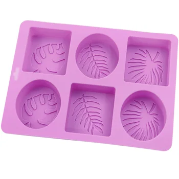 Premium Household Tool Silicon Ellipse Leaf Molds Purple Color Silicone Soap Mold For Making Soap
