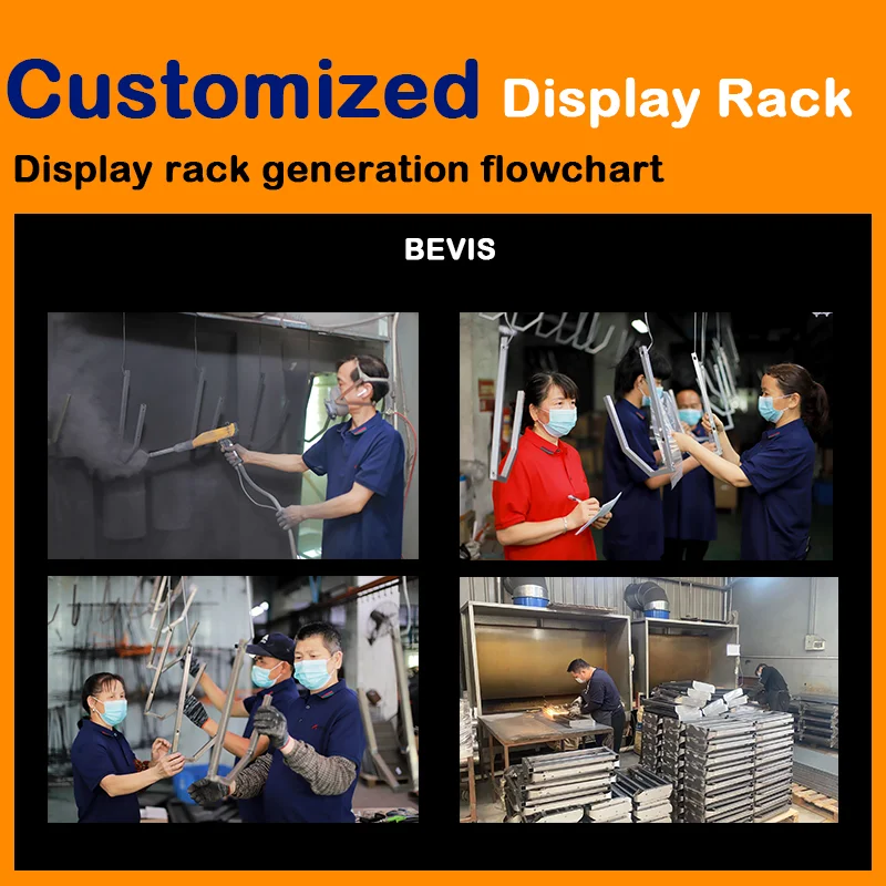Bevis Modern Customizable Display Unit Powder Coated Metal Earphone Stand with Floor to Floor Design for Supermarket