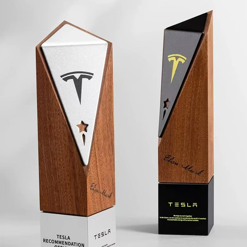 Trophées personnalisés avec base en métal argenté et socle en bois, médailles, plaques avec techniques d'impression UV WDY-0423