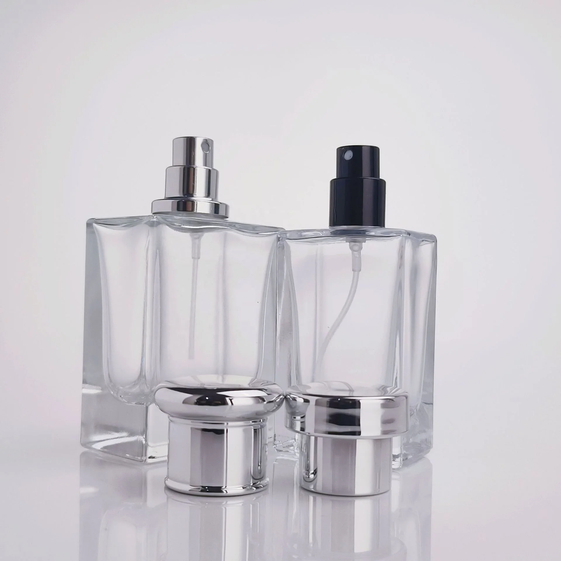 Luxury Recyclable 30ml 50ml Fragrance Transparent Empty Square Glass