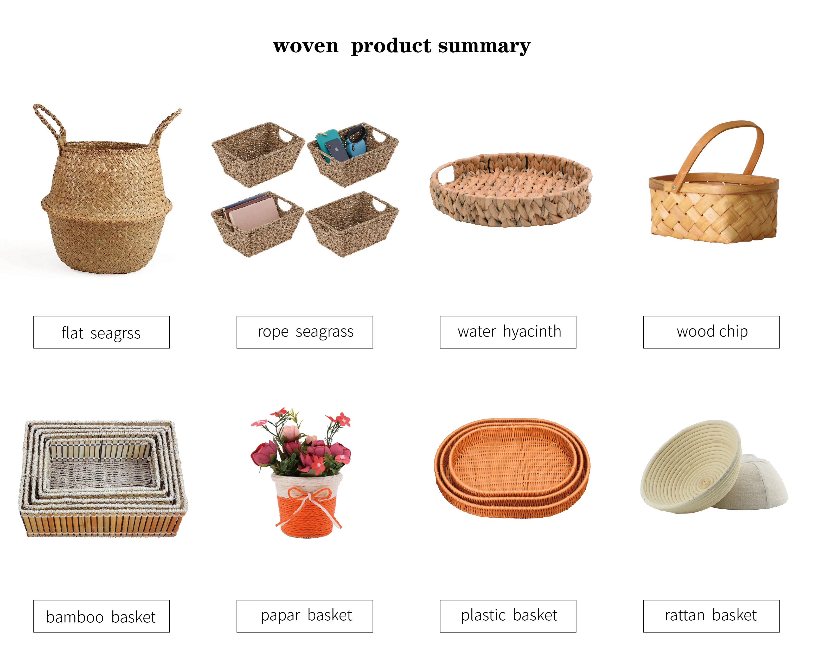 Handmade Natural Rattan Wicker Set Picnic Basket Bulk Wicker Baskets