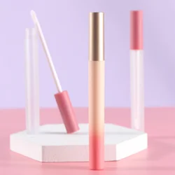 Mascara Tubes Long Slim 3ml Gradient Frosted Bottle Gold Cover Empty Mascara Tube Lip Gloss Tube
