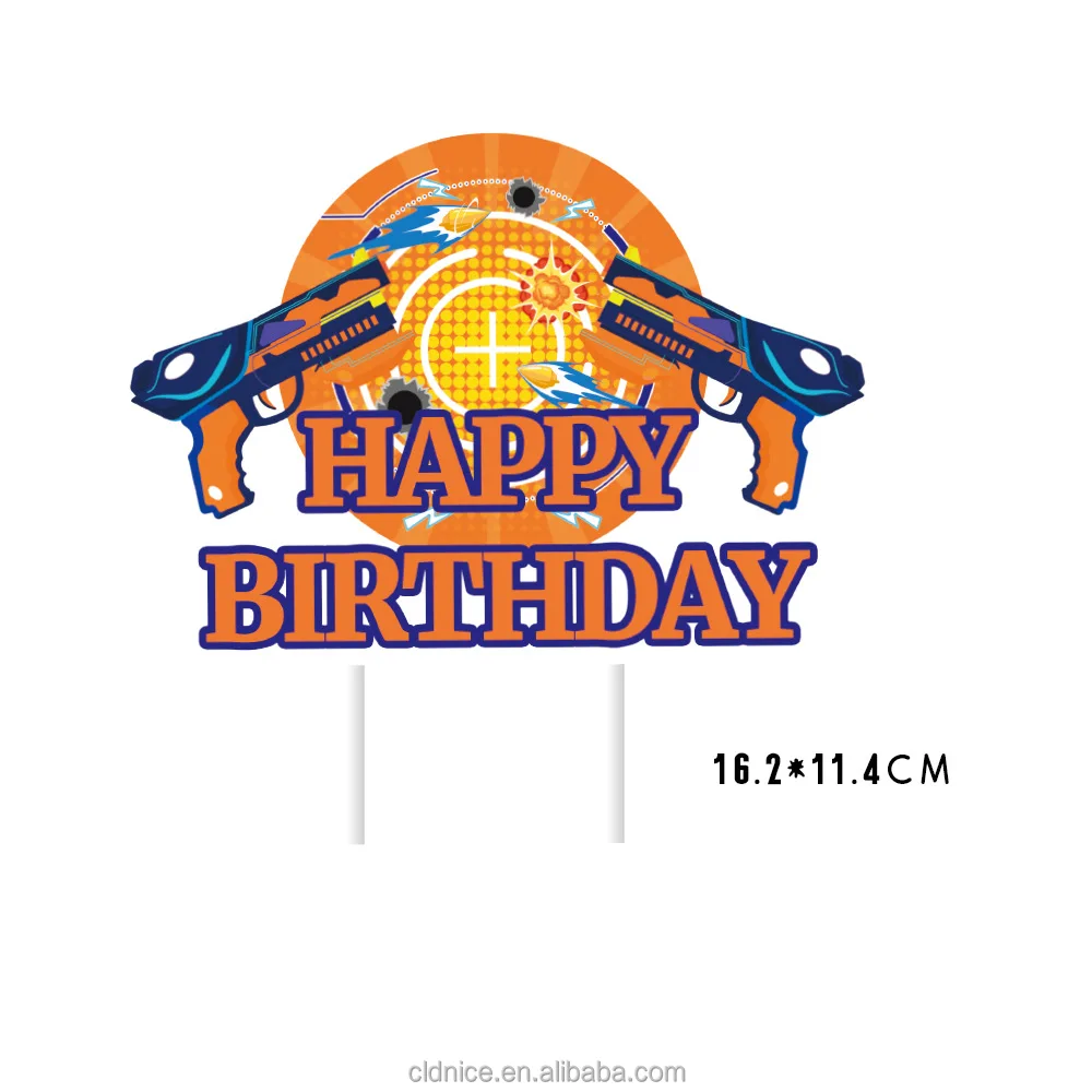 POP Parties Dart War Happy Birthday Banner - Foldable Pennant For Parties & Decor - View #5
