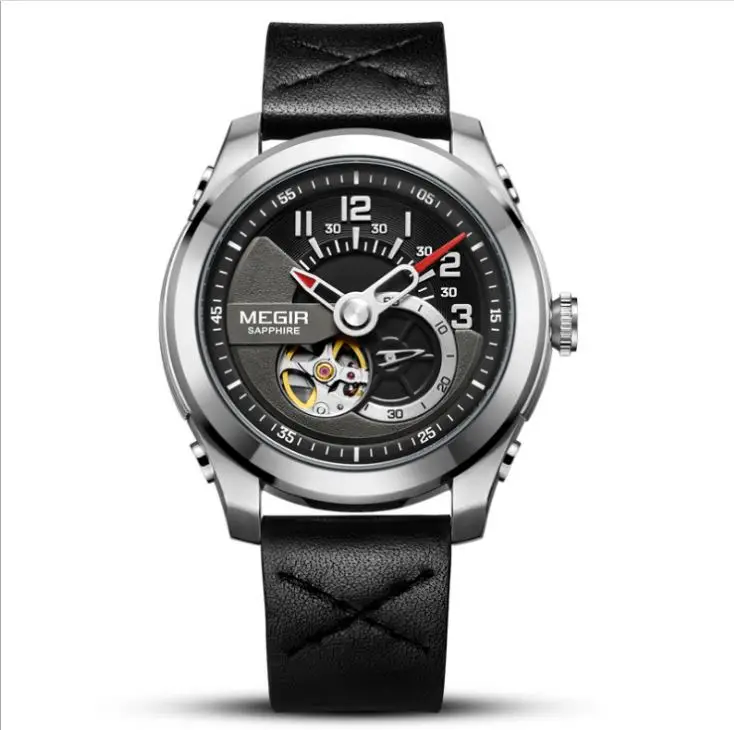 Megir сталь 62050 Горячая продажа Megir часы Брендовые мужские часы автоматические часы из натуральной кожи розовое золото часы