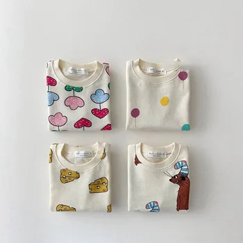 Baby Suit Cute Print Toddler Set Short Sleeve Tees and Shorts 2Pcs Korean Infant Clothes