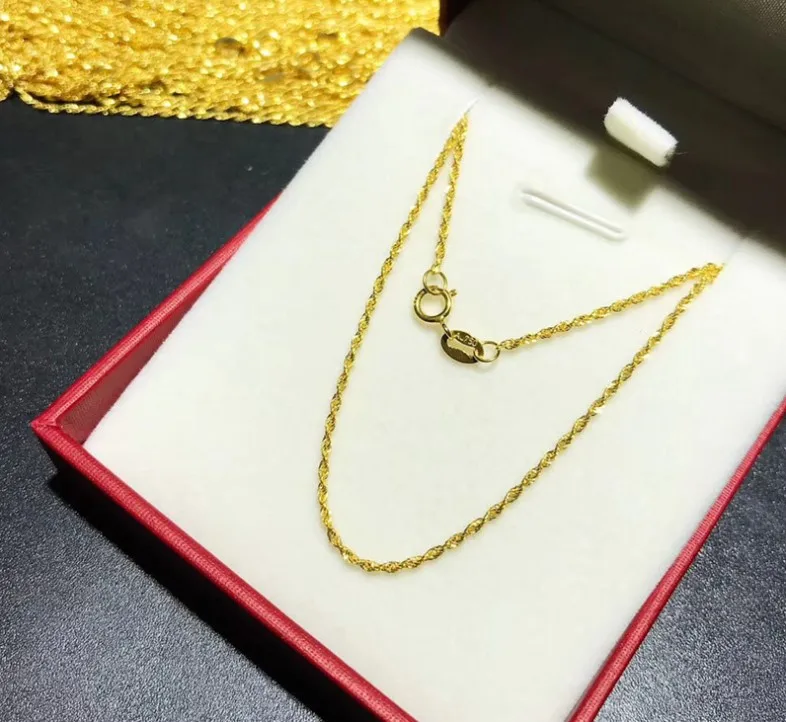 Bijoux en or pur 18K, collier en or massif, chaîne à glands en or