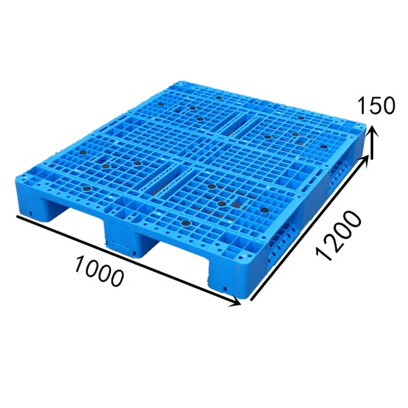 Heavy Duty Flat Top Deck Single Face 100% Virgin HDPE Grid Surface Steel Reinforced/3 Runners Pallet Plastic for Racking System