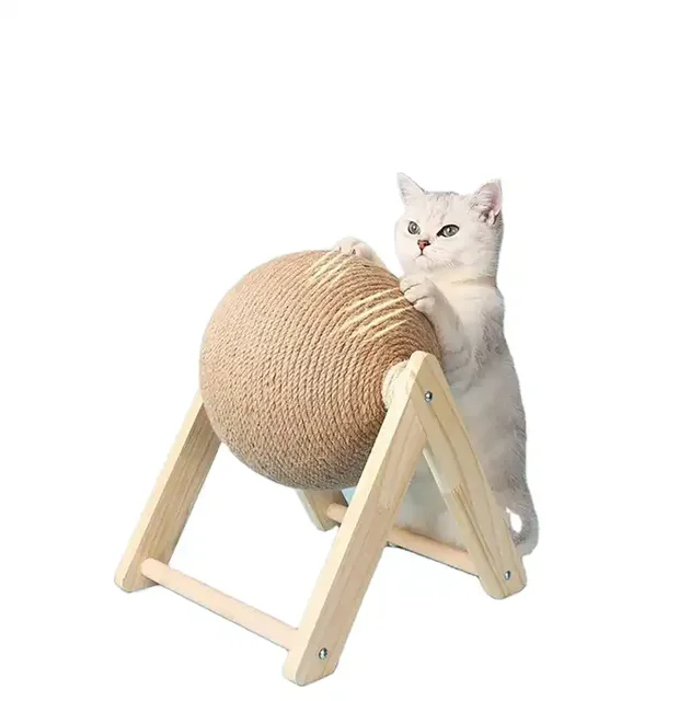 Manufacturer Corrugate Cat Scratch Boards Paper Board Wood Sisal Cat Grasping Ball Toy Scratching Board for Cats with Ball