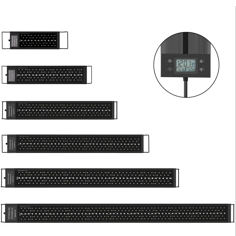 Smart Freshwater Planted Spectrum High Frequency with Battery 12-55 Inch Led Aquarium Light WRGB Luminous with Controller