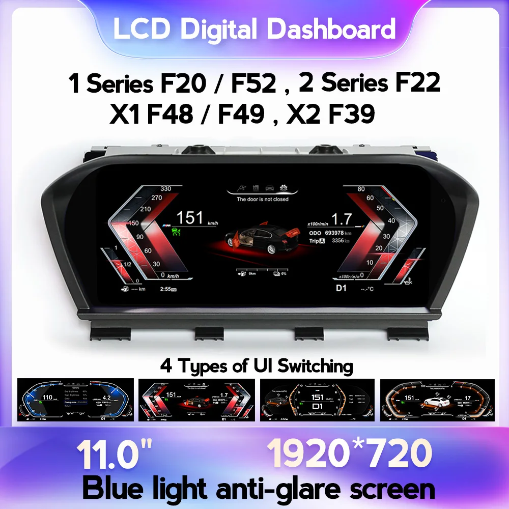 NaviFly LINUX System 12INCH Screen Speedometer LCD Digital Cluster Car Dashboard For1 Series F20 F52  2 Series F22 X1F48 F49 X2