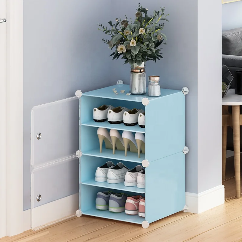 Cheap Wholesale Plastic Storage Cabinet Shoe Rack Home or Outdoor Shoe Box  With Transparent Door Practical and Popular