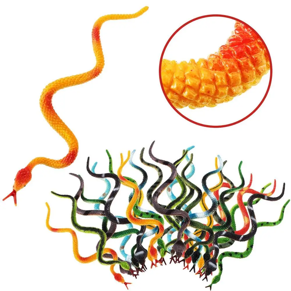 Rain Forest Snakes Realistic Rubber Snakes Assorted Colorful Plastic Snakes for Boy and Girls