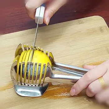Tomato Slicer Lemon Cutter Holder Aluminum Alloy Easy Slicing