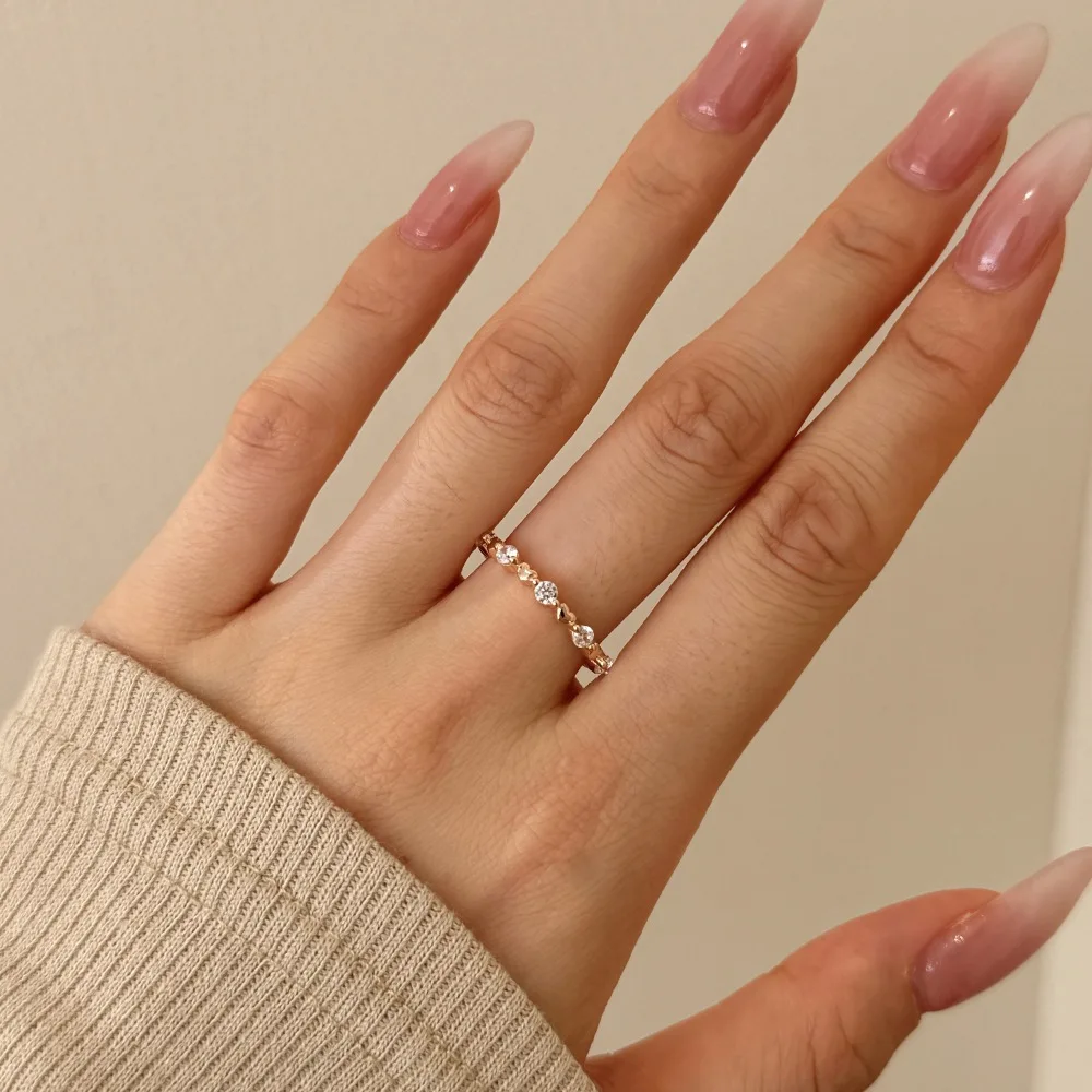 KAKODIY Exquisite Unique Design Eternity Band 925 Sterling Silver Rhodium Champagne Gold Plated Heart Shape 5A Cubic Zirconia Jewelry Ring detail 8