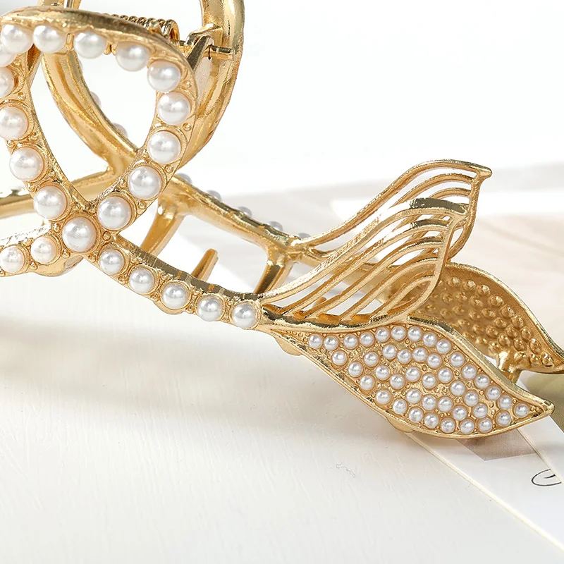 Заколка для волос с жемчужным шифоновым бантом, модная женская бижутерия, аксессуары для волос, корейские заколки для волос из ткани для женщин