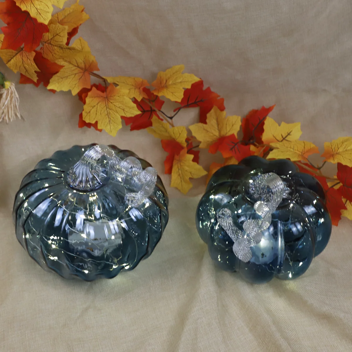 glass fruit ornament desktop artificial blown decorative glass pumpkin for halloween decoration