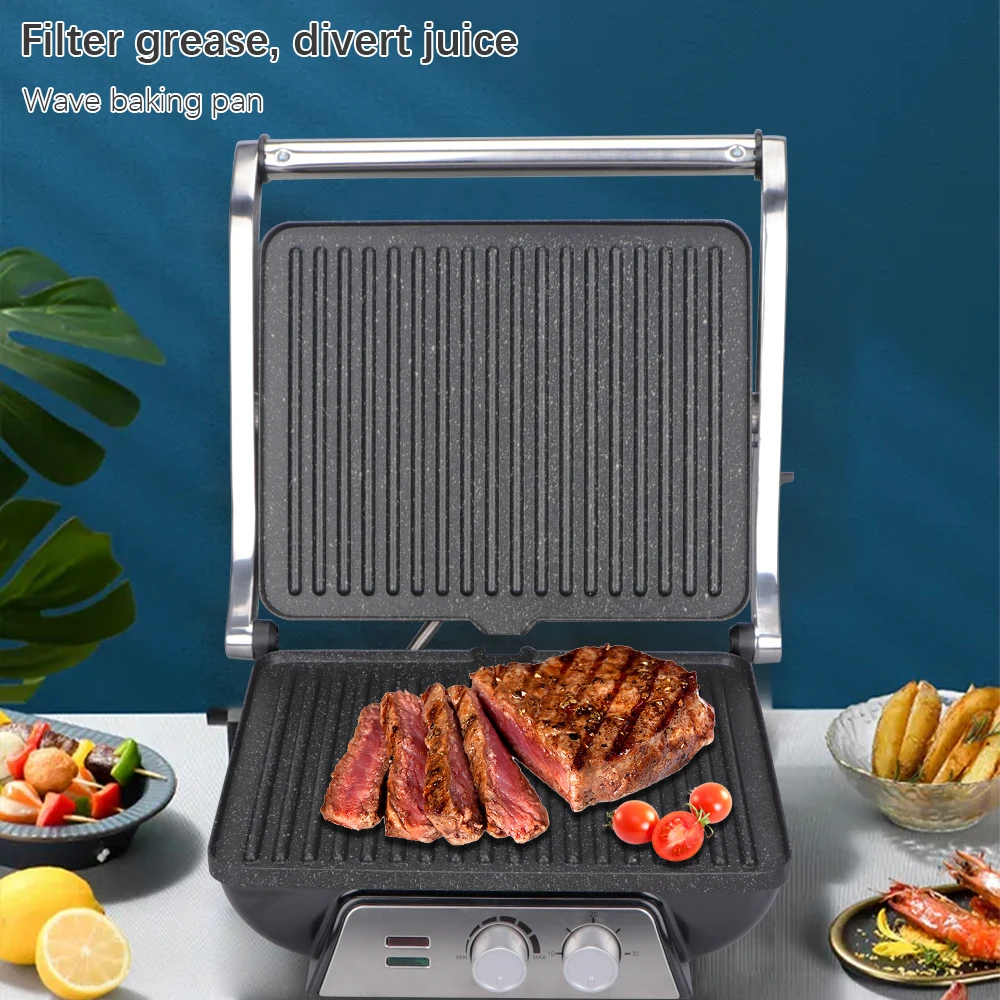 Commercial electric non-stick pot Professional steak machine business home  grill beef steak machine Food Frying pan 1650W 220V