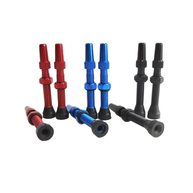 Aluminum alloy tubeless presta valve and other bicycle valve accessories