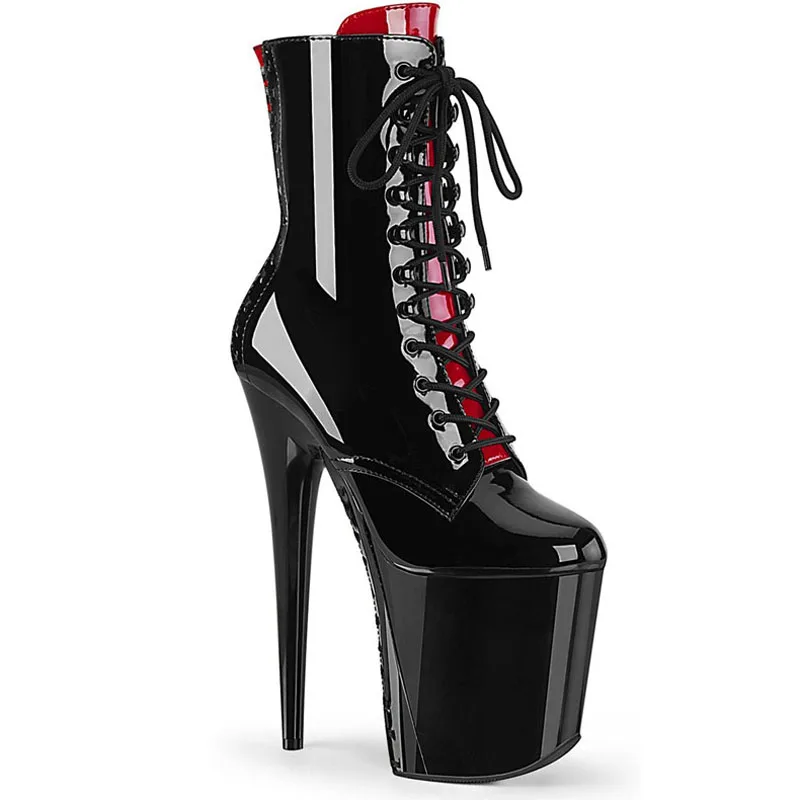 20cm High Heels Stiletto Boots For Pole Dancing Dinners Crossed Strappy ...