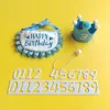 Blue glitter set [1 number sticker]