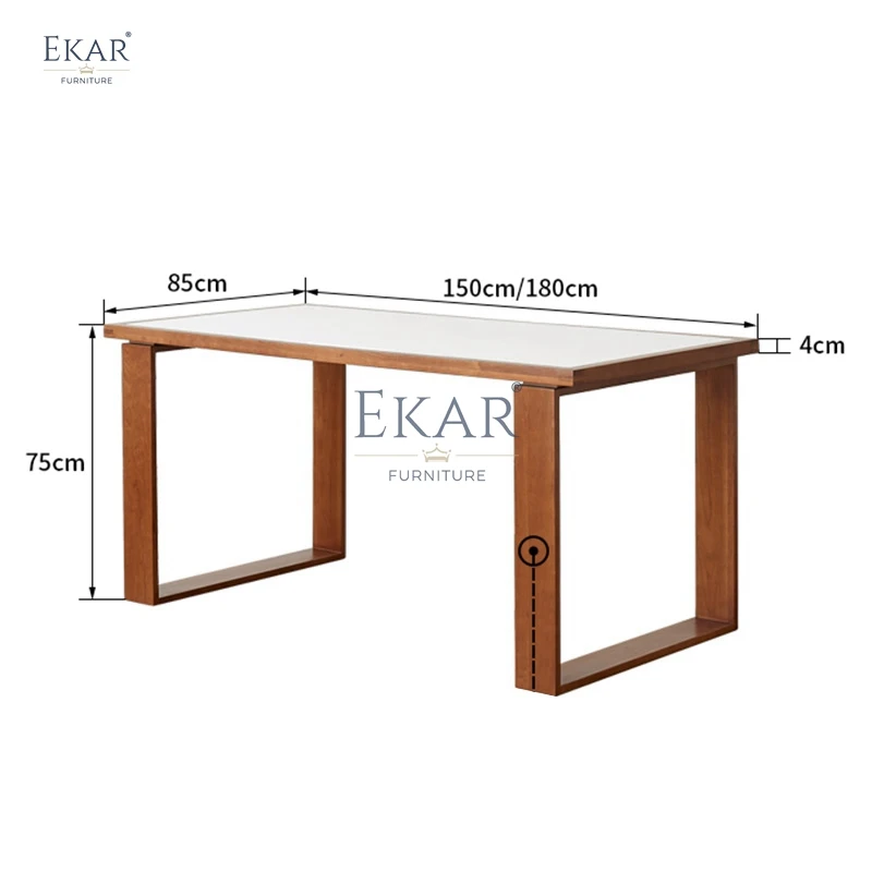 product new design ekar solid wood slate rectangular dining table kitchen dining table set 4 chairs-67