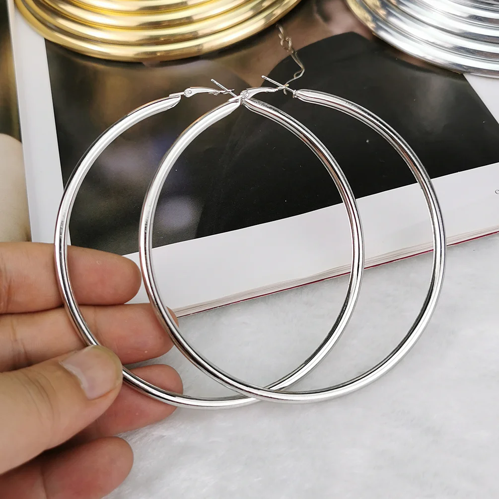 Anting Anting Gold Plated Big Earrings Trendy Durable