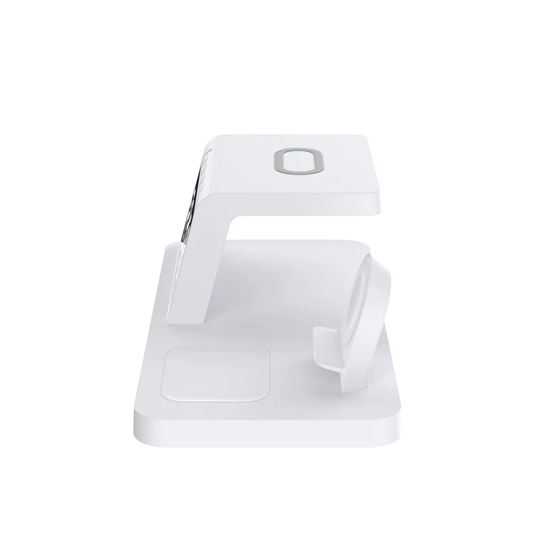 New Products 3in1 Wireless Charger with Alarm Clock HT-506 15W Fast Charging Station for iphone Iwatch Earphone Charger