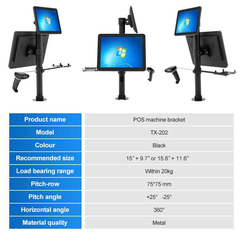 Dual Screen Rotation Stand Adjustable Dual Monitor Mount 75mm 120% SRGB ...