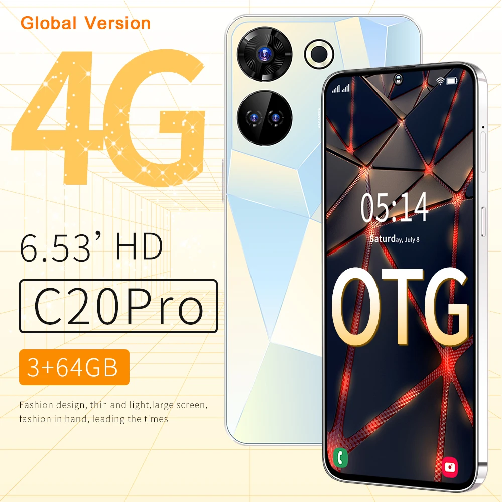 Смартфон 3 ГБ + 64 ГБ C20 pro с реальной памятью, поддержка OTG, быстрая  зарядка, дешевый телефон 4G 5G, мощный мобильный телефон 6,5 Дюймов|  Alibaba.com