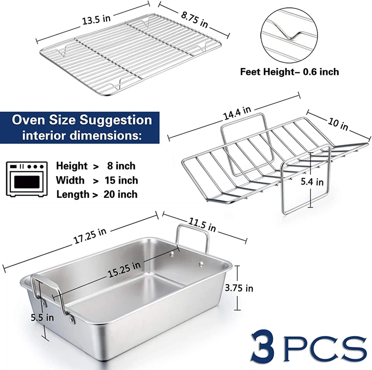 Roaster Roasting Pan With Baking Rack And Vshaped Rack,P&p Chef