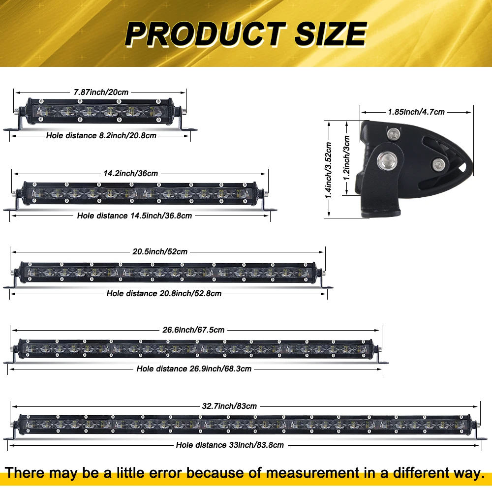 CE ROHS 4x4 светодиодная световая балка для грузовика 8 14 20 22 32 38 44 50 дюймов супертонкая 6D Однорядная