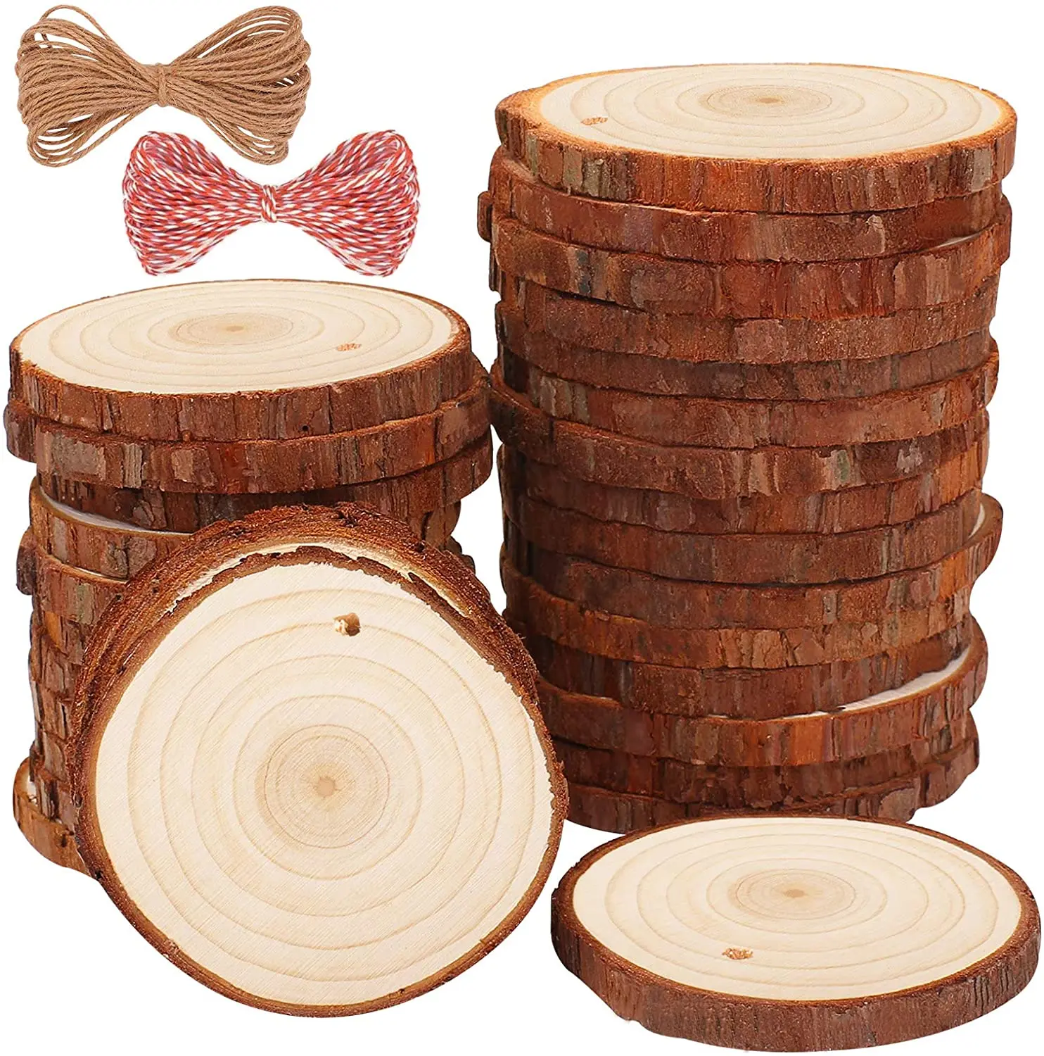 1cm 300 pièces petites tranches de bois 1-2 cm hêtre artisanat non fini tranche de bois cercles en bois pour bricolage artisanat décorations de noël ornements 