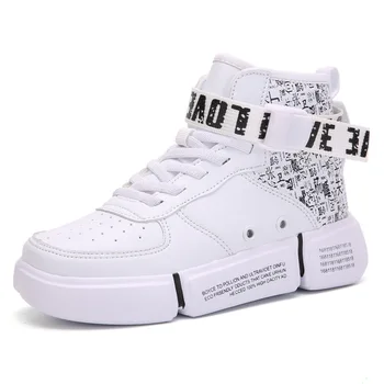 New Arrival High Top Children Black And White School Shoes Children's Casual Sneakers Kids For Girls And Boys shoes