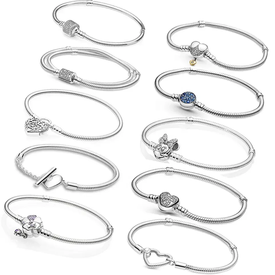 Rts 925 Sterling Silver Classic Snake Bracelet Suitable For Original